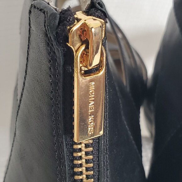 Michael Kors 10 Mavis Strappy Leather Back Logo Zipper Stiletto Pointed Bootie - Picture 10 of 12